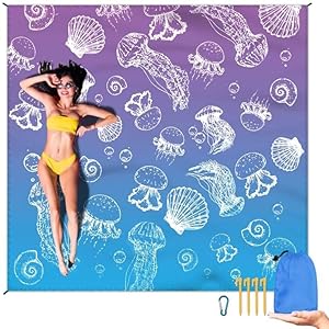 Beach Blanket Waterproof Sandproof Large Beach Mat 79" X 83"